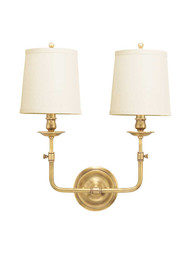 Logan 2-Light Wall Sconce in Aged Brass.